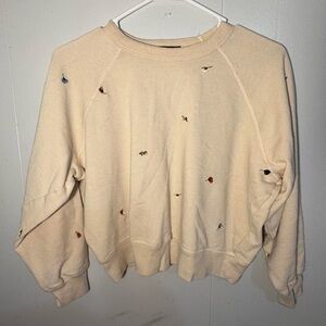 Black Tape Cream Embroidered Women's Sweater